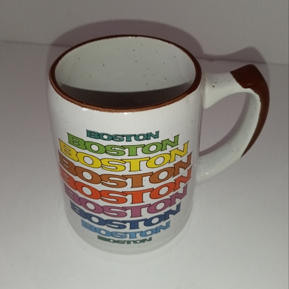 VTG Boston Mass. Rainbow Spellout Souvenir Coffee Mug - Coffee Tea Drinking Mug - Picture 3 of 12